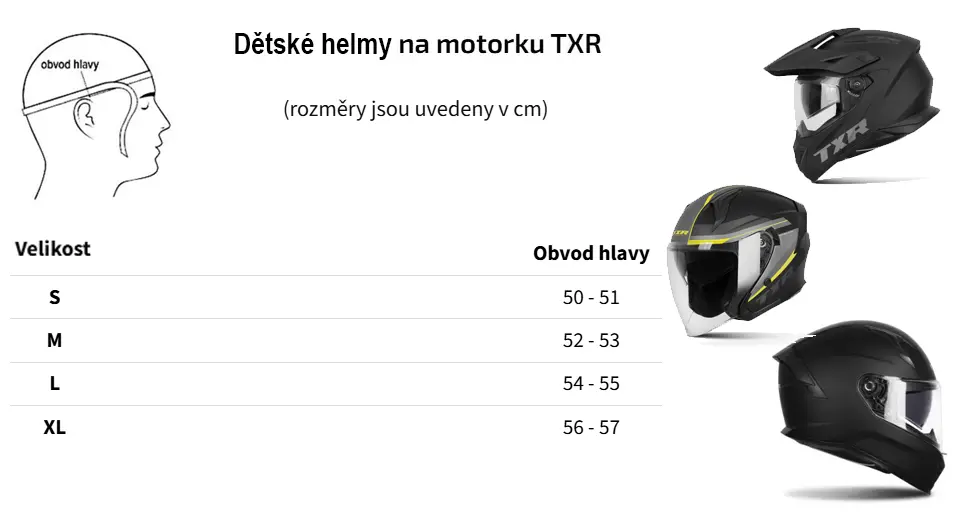TXR Dětská motokrosová přilba Stormy M